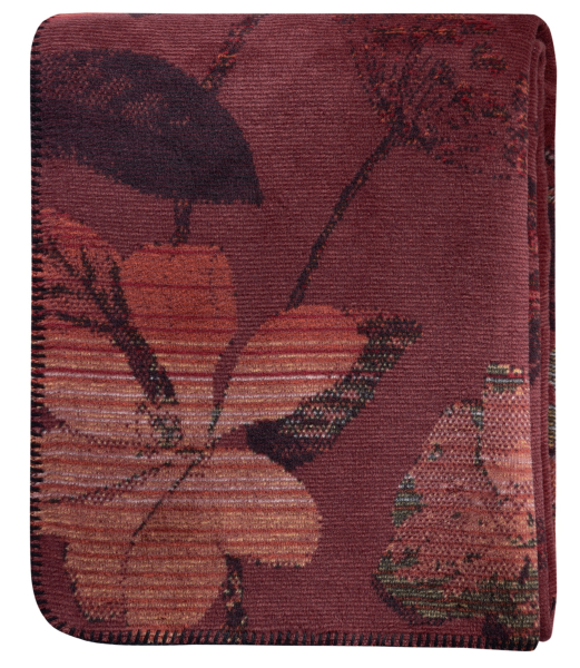 Biederlack Wohn- und Kuscheldecke 'Velvet Bloom' 150 x 200 cm Rot